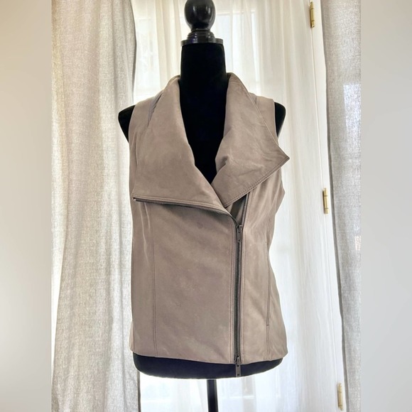 Lambskin Leather Zip Up Vest DKNY Small - Picture 5 of 10